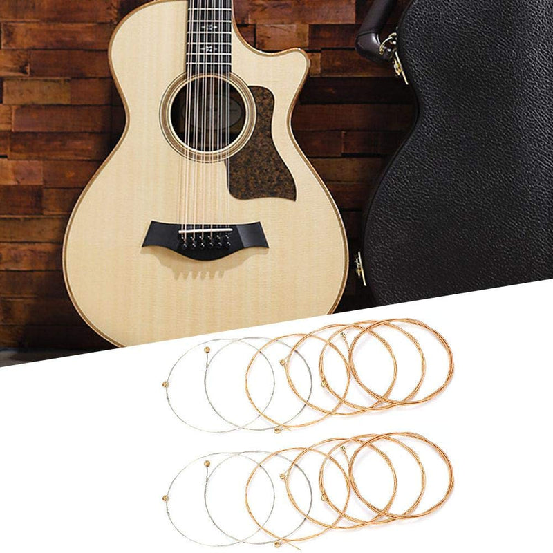 Dilwe Guitar String, 12 Pcs Guitar Strings Replacement for Acoustic Folk Guitar