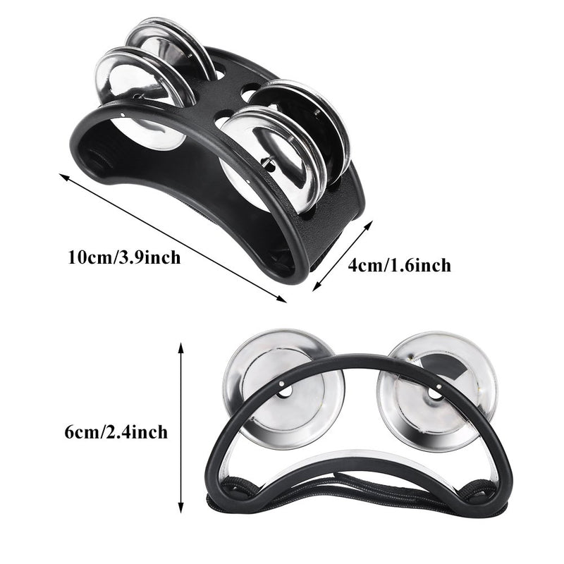 [AUSTRALIA] - Foot Tambourine, 3 Colors Foot Tambourine Percussion Musical Instrument with Metal Jingles Bell for Drum Accessory Instrument(Black) Black 