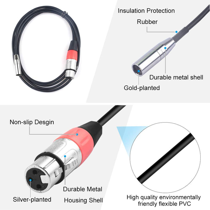 Mini XLR to XLR Cable, Devinal 3-pin Mini-XLR Male to 3 Socket XLR Female Cord Connector adaper for BMPCC 4K/6K, Blackmagic Camera 4K/6K, Video Assist 4K, Sharp 8K etc. 6.6 FT 6 FT