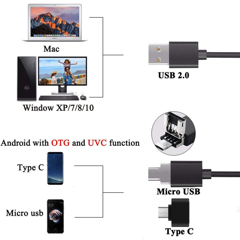 Jiusion Original 40-1000X USB Microscope with Portable Carrying Case, Digital Magnification Endoscope Camera 8 LEDs Metal Base for Micro USB USB-C Android, Windows Mac Linux Chrome