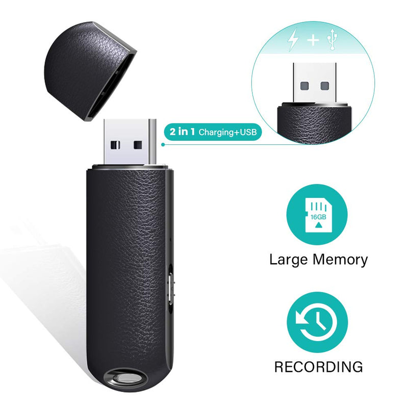 Voice Recorder, Portable 16GB Recorder Device Voice Activated Recorder with Playback, USB Audio Recorder for Lecture, Meeting, Interview