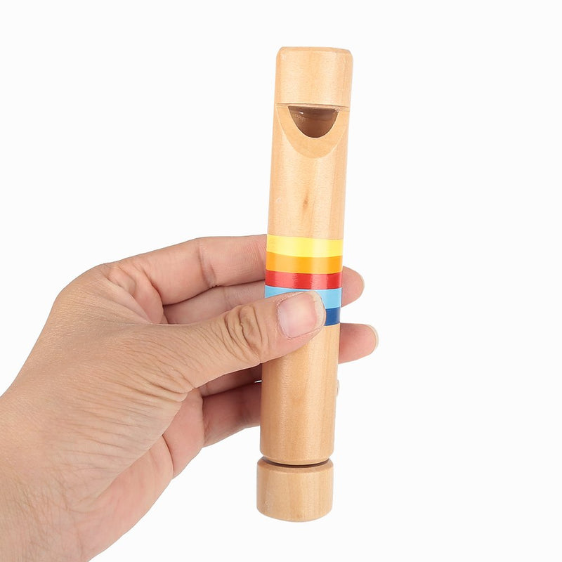 SolUptanisu Wood Piccolo Wooden Fipple Flute Traditional Instrument Great Toy Gift for Kids Beginners Children