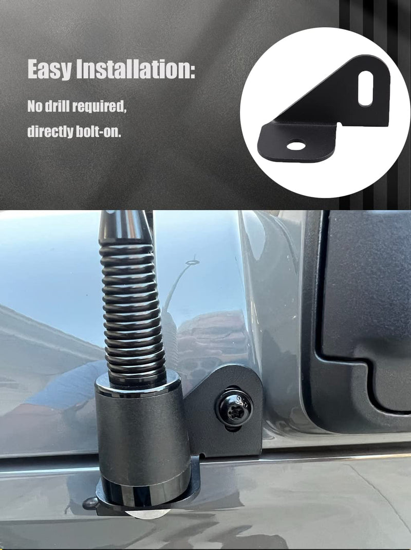 JL Antenna Mount Driver Side CB Antenna Mount, DarSeity Steel Radio Holder Mounting Bracket for Jeep Wrangler JL JLU/Jeep Gladiator JT 2018-2023