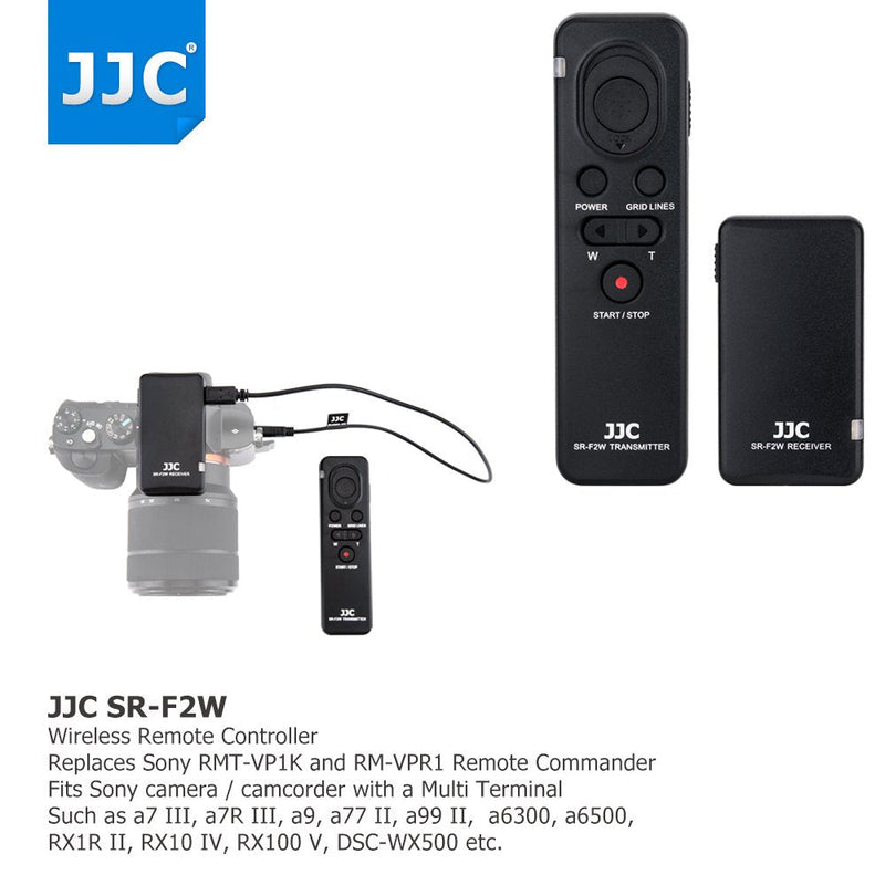 JJC Wireless Shutter Remote Control for Sony ZV-1 A1 A7 IV III II A7RIV A7RIII A7SIII A7RII A7SII A9 II A6600 A6500 A6400 A6300 A6100 A6000 RX10 IV III RX100 VII VI VA V IV III Replac RMT-VP1K RM-VPR1