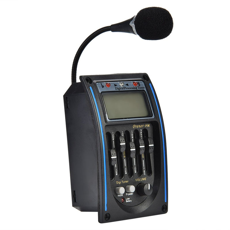 5 Band Pickup, EQ Equalizer Piezo Digital Tuner Pickup for Acoustic Guitar