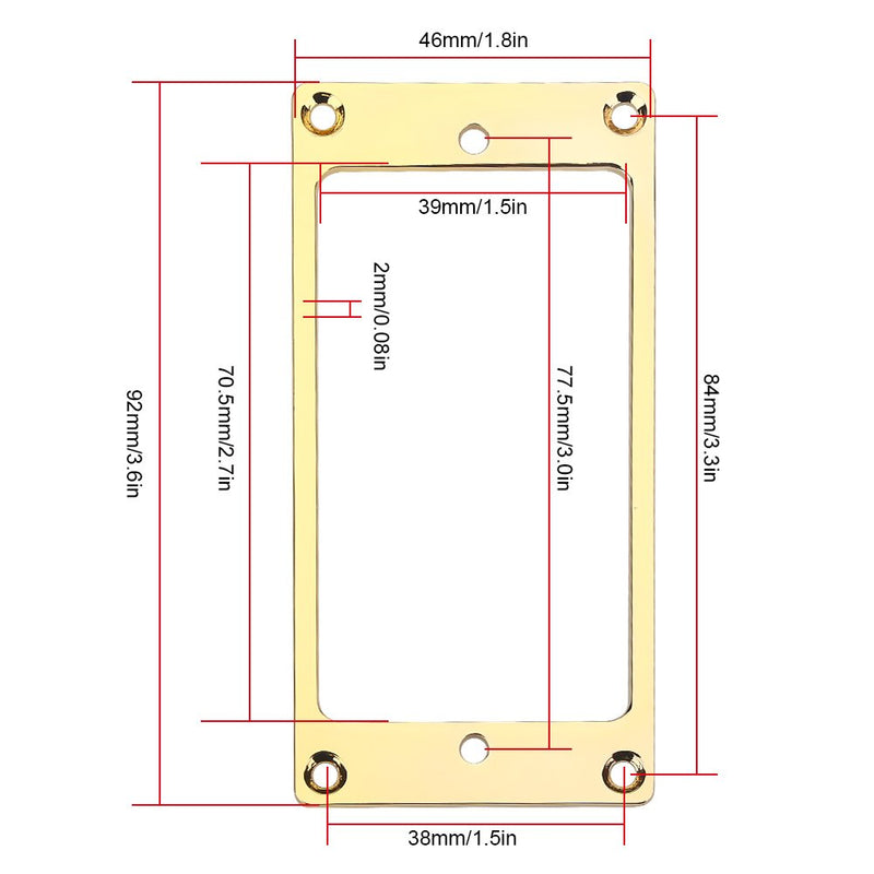Metal Humbucker Pickup, Frame Mounting Rings Replacement Parts for Electric Guitars(Gold) Gold