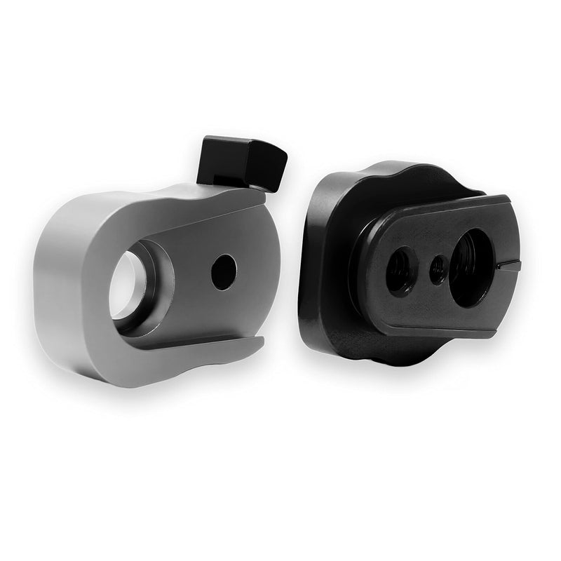 KONDOR BLUE Mini Quick Release Plate for Camera Tripod, Gimbal, Video Monitor, Magic Arm, Flash Bracket, Stabilizer | Arri 3/8" Mount and 1/4" Threads (Black | Gray) Black | Gray