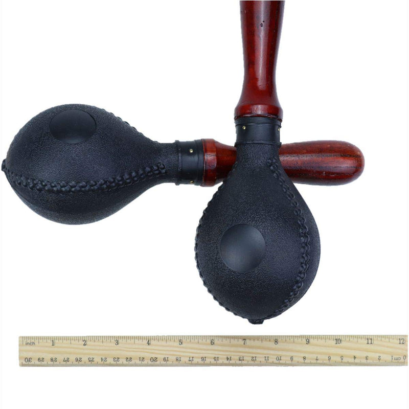 Heatoe 1 Pair Black Wood Handle Maracas, Sand Hammer Percussion Instrument Shakers Rattles for Beginners and Professionals