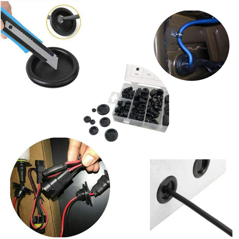 [AUSTRALIA] - Fielect Rubber Grommet 10Pcs 50mm Mounting Dia Oil Resistant Armature Rubber Grommets for Wiring Cable Black 10Pcs Hole Dia:50mm 