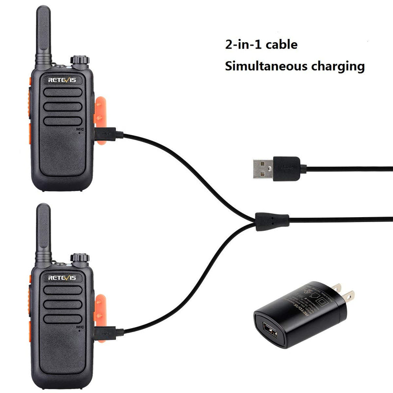 Retevis RT69 Walkie Talkie Rechargeable Long Range,Two Way Radios for Adults,Mini 2 Way Radio with Neck Lanyard,LED Light VOX Compact,Family Community Camping Biking (2 Pack)