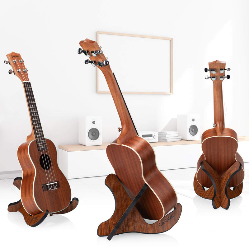 CAHAYA Ukulele Violin Wooden Stand Universal X-Frame Style Wood Stand for Ukulele Violin Mandolin Banjo