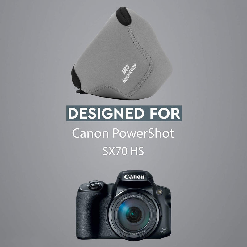 MegaGear MG1574 Ultra Light Neoprene Camera Case Compatible with Canon PowerShot SX70 HS - Gray One Size