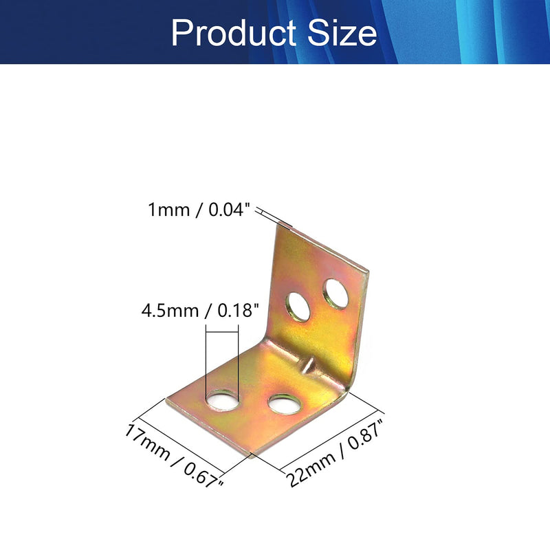Aicosineg 50pcs 0.87" x 0.67" Metal Corner Brackets Corner Brace 90 Degree Internal Angle Brackets L Shape Brackets Joint Fastener with Screws for Wood Furniture Board Cabinet Window Table