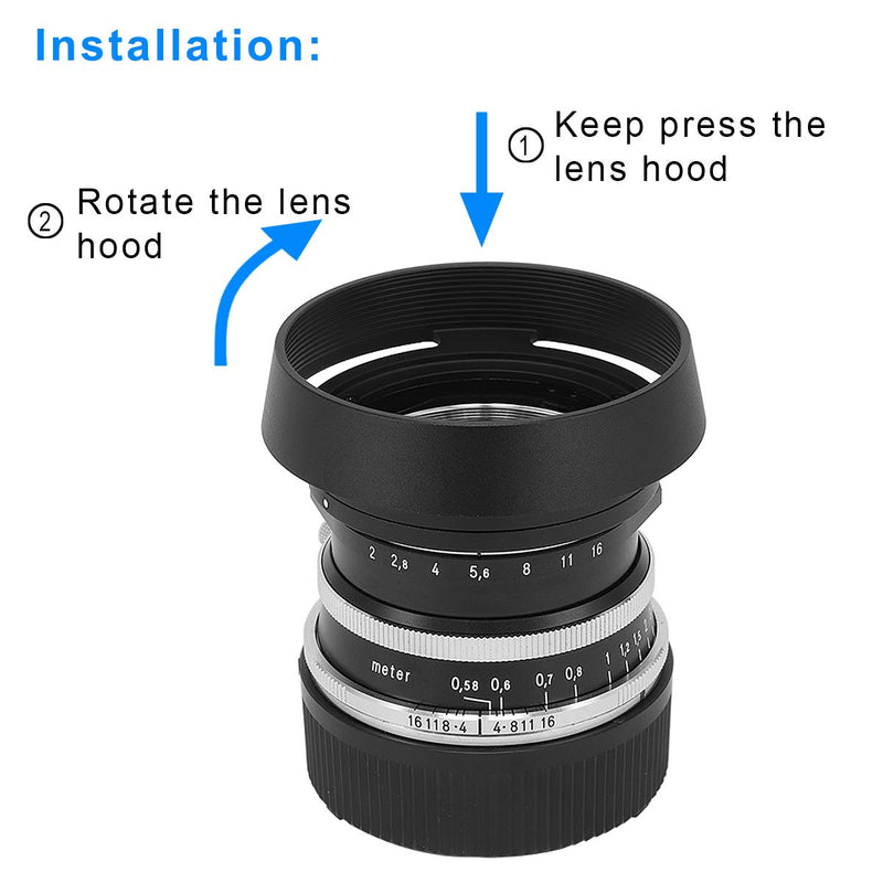 [AUSTRALIA] - Haoge LH-VM11 Bayonet Round Metal Lens Hood Shade for Voigtlander 35mm f2 1:2/35 Ultron Aspherical Vintage Line VM Lens Replace LH-12 