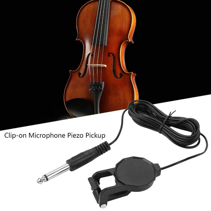 Violin Pickup, 3m 6.35mm Audio Jack Clip-on Microphone Piezo Violin Acoustic Guitar Pickup