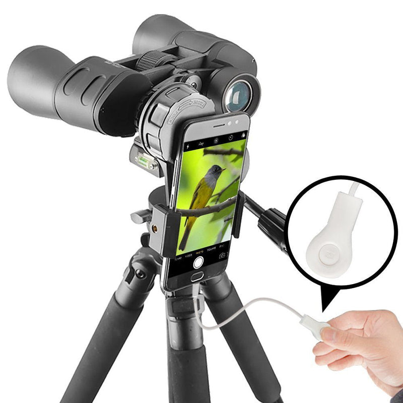 Gosky Telescope Phone Holder - Universal Quick Aligned Cell Phone Digiscoping Mount - Compatible with Binocular Monocular Spotting Scope and Compatible with Phone Sony Samsung Etc