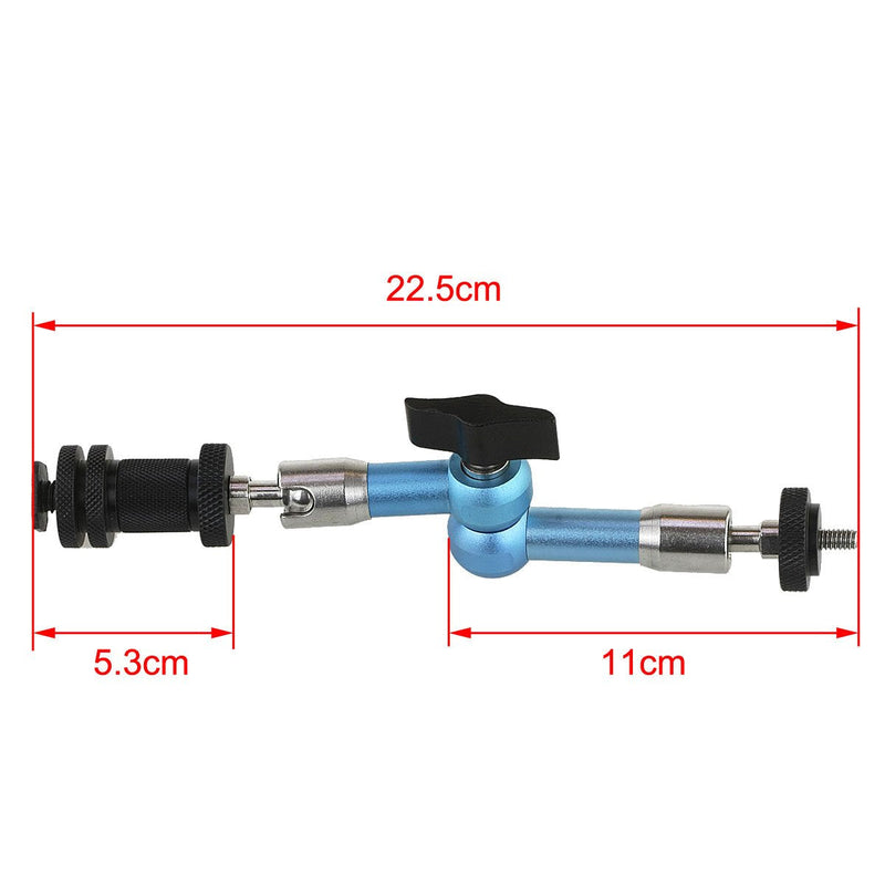 Haoge 7 inch Stainless Steel Adjustable Friction Articulating Magic Arm for DSLR Rig Camera LCD Monitor LED Light Flash Lights Microphone TPCAST HTC Vive Vive Pro Base Station lightinghouse Blue