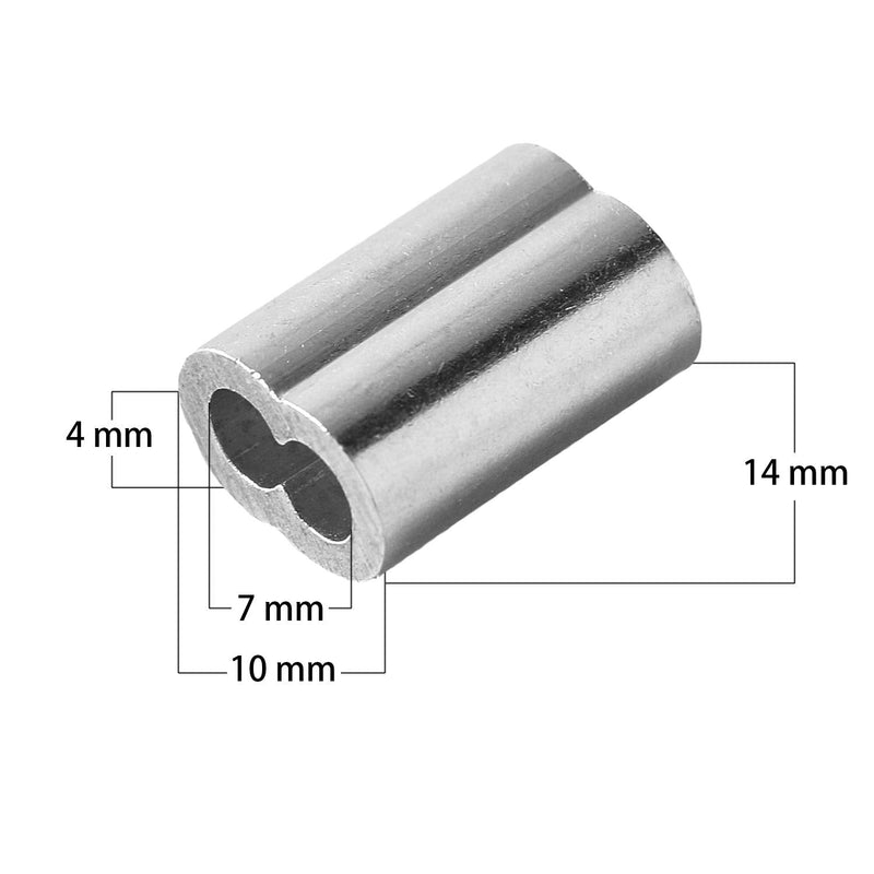 1/8" 100PCS Aluminum Crimping Loop Sleeve for Wire Rope, Cable Ferrule 1/8" (3mm)