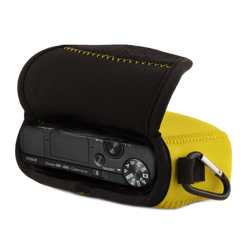 MegaGear MG1832 Ultra Light Neoprene Camera Case Compatible with Sony Cyber-Shot DSC-RX100 VII, Olympus Tough TG-6, TG-5, Sony Cyber-Shot DSC-RX100 VI, DSC-RX100 V - Yellow