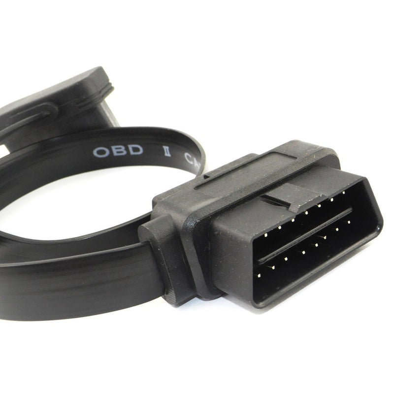 OLLGEN 60CM Ultra Slim 2 in 1 OBDII OBD2 Cable 16 Pin Female to Male/Female Extension Connector Cable Splitter,24Inch/2Feet