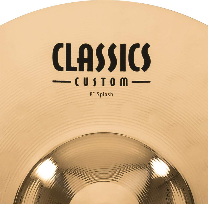 Meinl 8" Splash Cymbal - Classics Custom Brilliant - Made In Germany, 2-YEAR WARRANTY (CC8S-B)