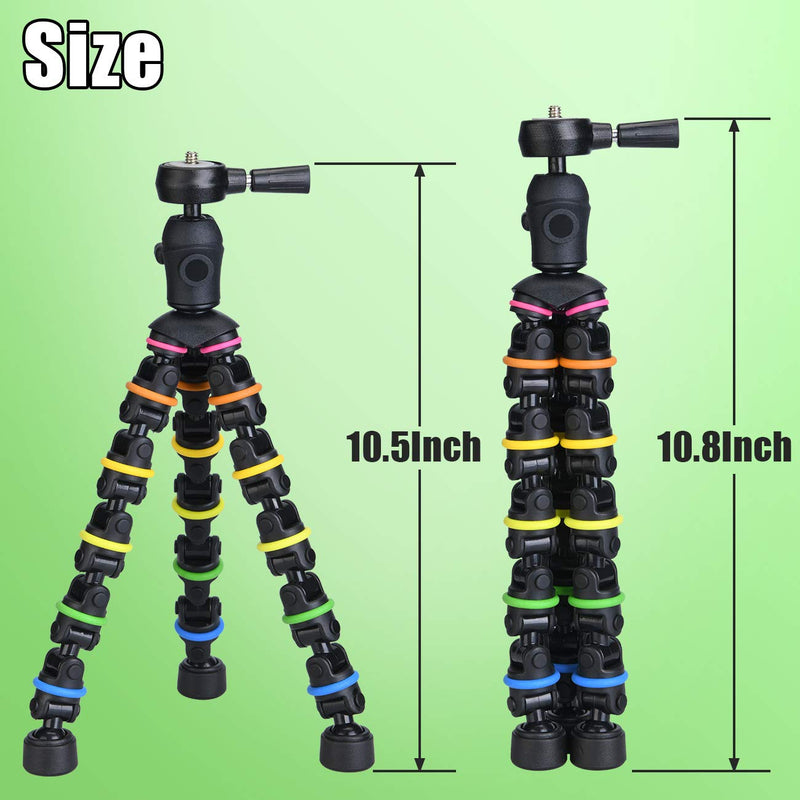 Phone Tripod Stand, Lusweimi Flexible Tripod Desktop for iPhone Smartphone instax Mini Camera, Universal Phone Holder Mount, Portable Travel Tripod for ipad Gopro Smartphone, Video Recording(Colorful) colorful 10.6inch