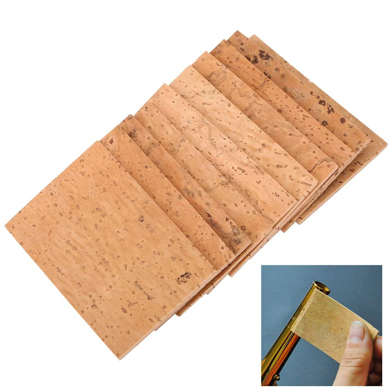 10PCS Saxophone Neck Cork Neck Cork Sheet Use for Soprano Tenor Alto Sax Parts Cork Instrument Replacement