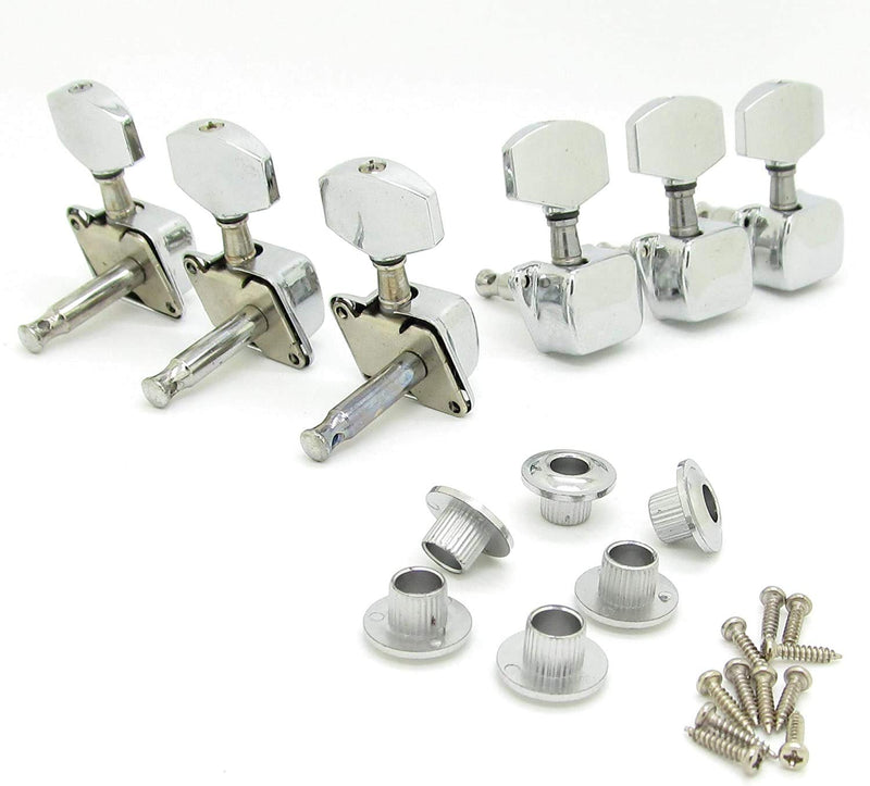 Chrome 3R3L Semiclosed Tuning Pegs Machine Heads for Acoustic Guitar