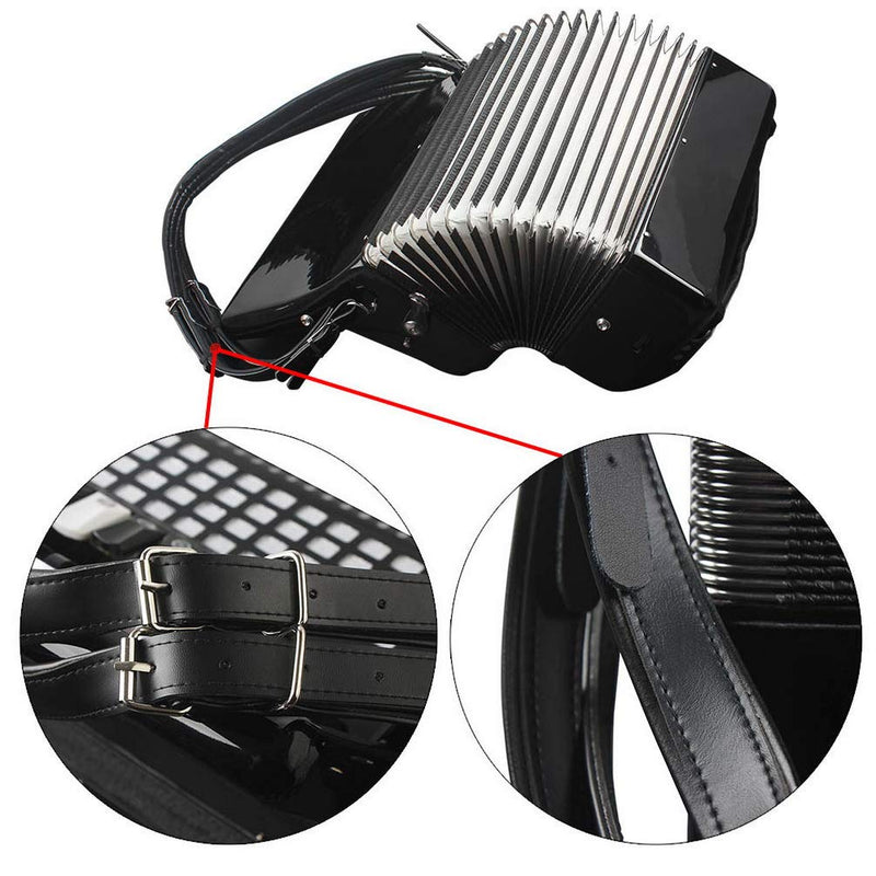 2-Pack Soft Thicken PU Leather Accordion Shoulder Harness Straps Adjustable&Durable Accordion Belt Set for 16-120 Bass Accordions Musical Instrument Accessories Black