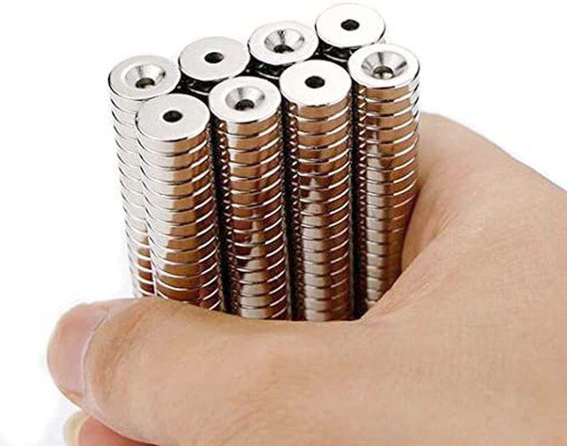 ZDYWY 20 Pieces 12 x 5mm with 4mm Countersunk Hole Disc Fastener Magnets Rare Earth Refrigerator Neodymium Magnets - 0.47 inch D x 0.2 inch H with 0.15 inch D Screw Hole
