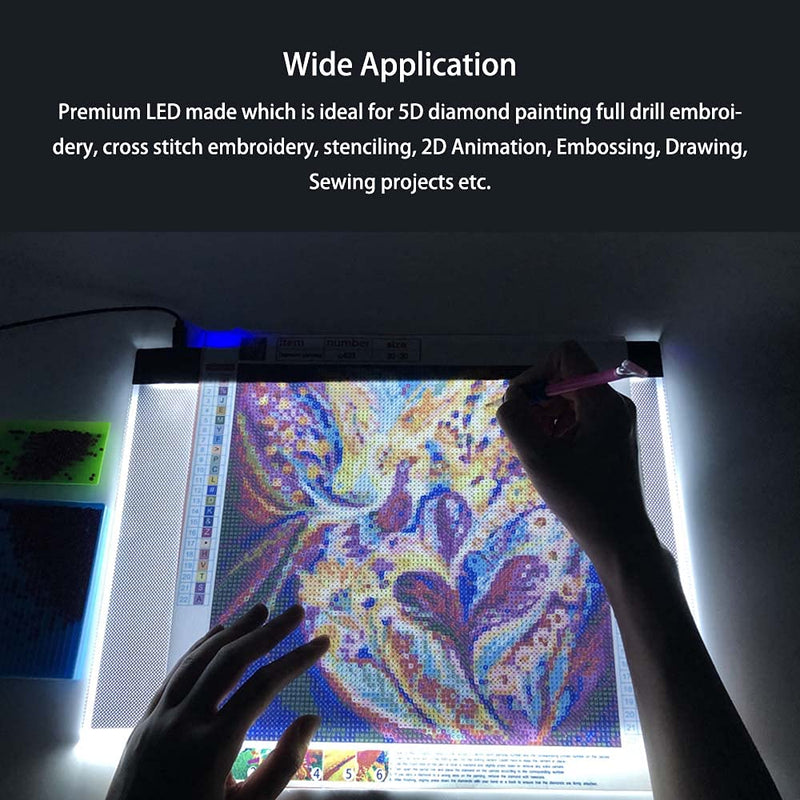 [AUSTRALIA] - A3S Light Pad for Diamond Painting - Sponake Light Board Tracing with 3 Level Brightness Apply to 5D Diamonds Art | Craft | Weeding Vinyl | Sketching | Animation A3s 
