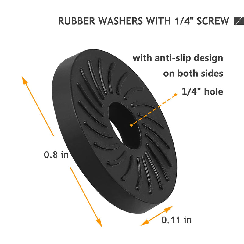 2 Set Thumb Screw Camera Quick Release Adapter with Rubber Pads, Tripod Screw Rubber Washers 1/4" Female to 1/4" Male Thumbscrew L Bracket Mount Thread for Camera Mounting Plate Frgyee 1/4 12mm Set