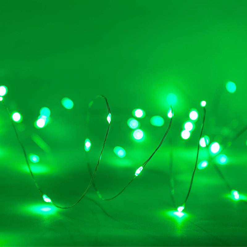 YIHONG Green St. Patrick's Day Fairy String Lights, 2 Pack 16ft Battery Operated Twinkle Lights with Remote,50Leds Firefly Lights for Irish Party Decor St Patricks Decoration
