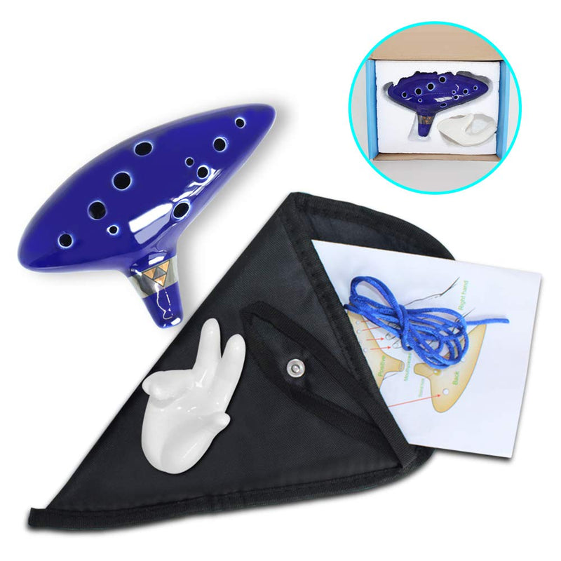 SENHAI Zelda Ocarina Instrument with Neck Strap Cord and Song Book (Songs From the Legend of Zelda), 12 Hole Alto C Zelda Ocarinas With Gift Box, Hand-shape Display Stand and Black Protective Bag