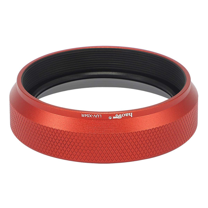 Haoge LUV-X54R Metal Lens Hood with MC UV Protection Multicoated Ultraviolet Lens Filter for Fujifilm Fuji X100V Camera Red