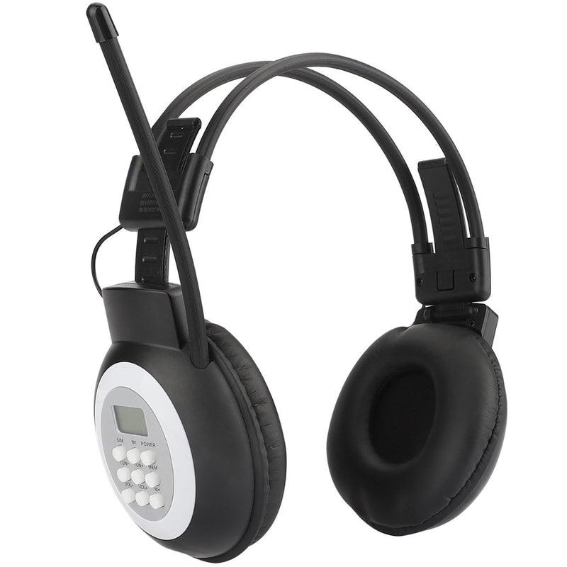 ZHIWHIS FM Portable Radio, Stereo Headsetwith LCD,Over Ear Foldable, Pocket Walkmen Conference Receiver, Small Wireless/Wired Headphones Operated by 2 AA Batteries for Walking/Running ZWS-308