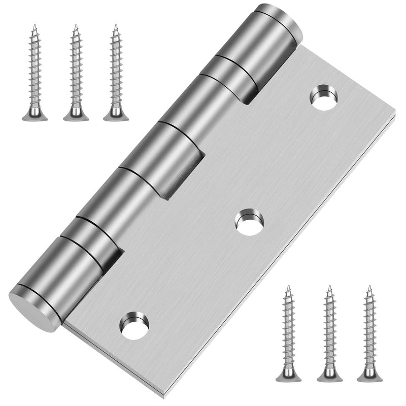 Hommyzone Commercial and Residential 3‘’x 2.4‘’ 304 Stainless Steel Door Hinges,3 Inch Ball Bearing Hinge with Square Corners (Silver)-Pack of 2