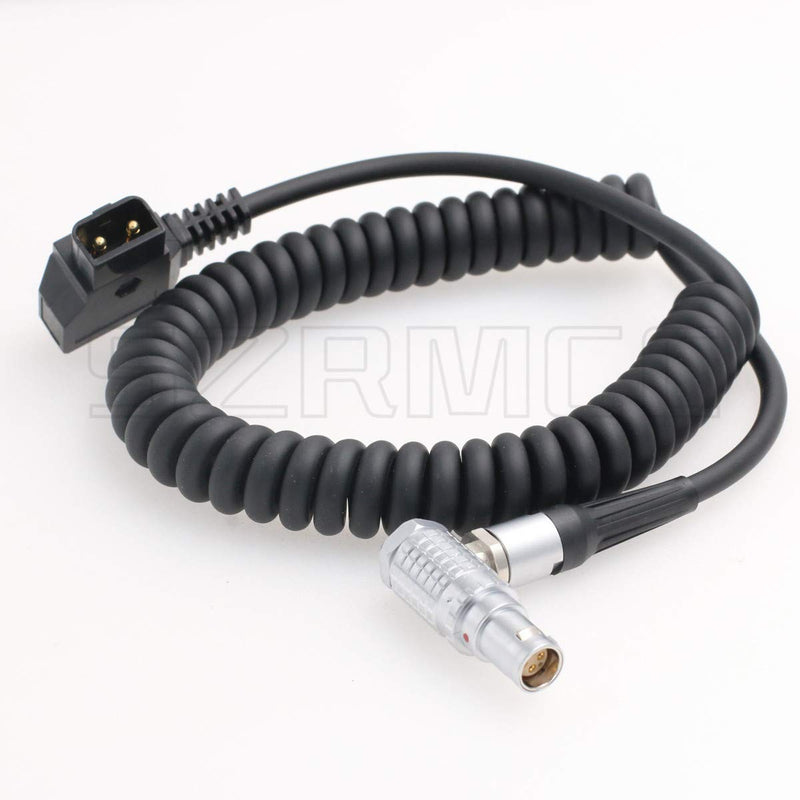 SZRMCC Red Scarlet Epic Camera Coiled Power Cable D Tap to Right Angle 1B 6 Pin Female (Right Angle 6pin Coiled Cable) Right Angle 6pin coiled cable