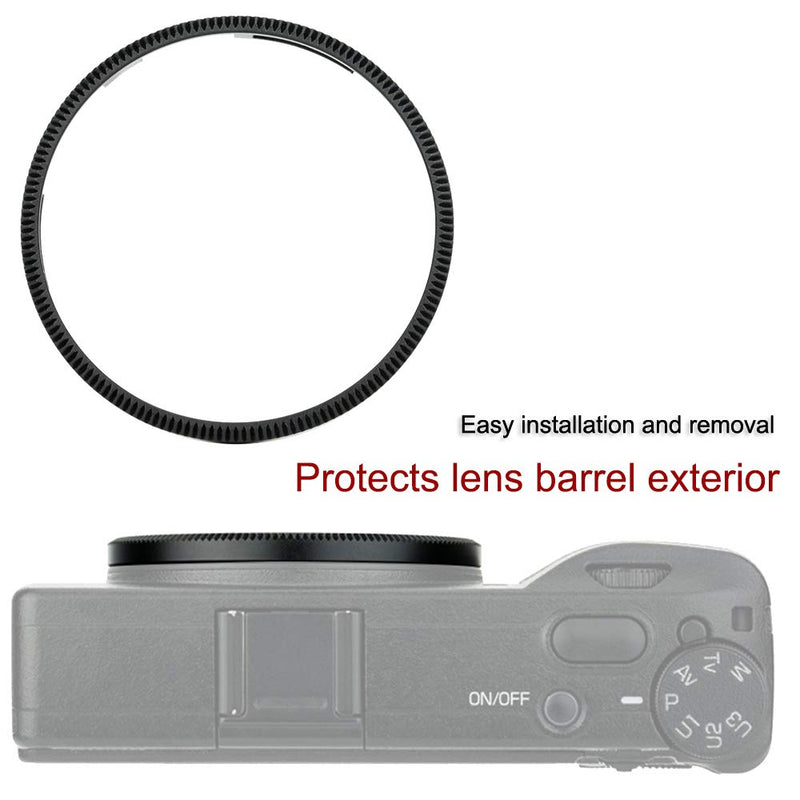 Metal Ring Cap for Ricoh GR III GR3 GRIII, Replace GN-1 Original Ring Camera Lens Decoration-Black BLACK