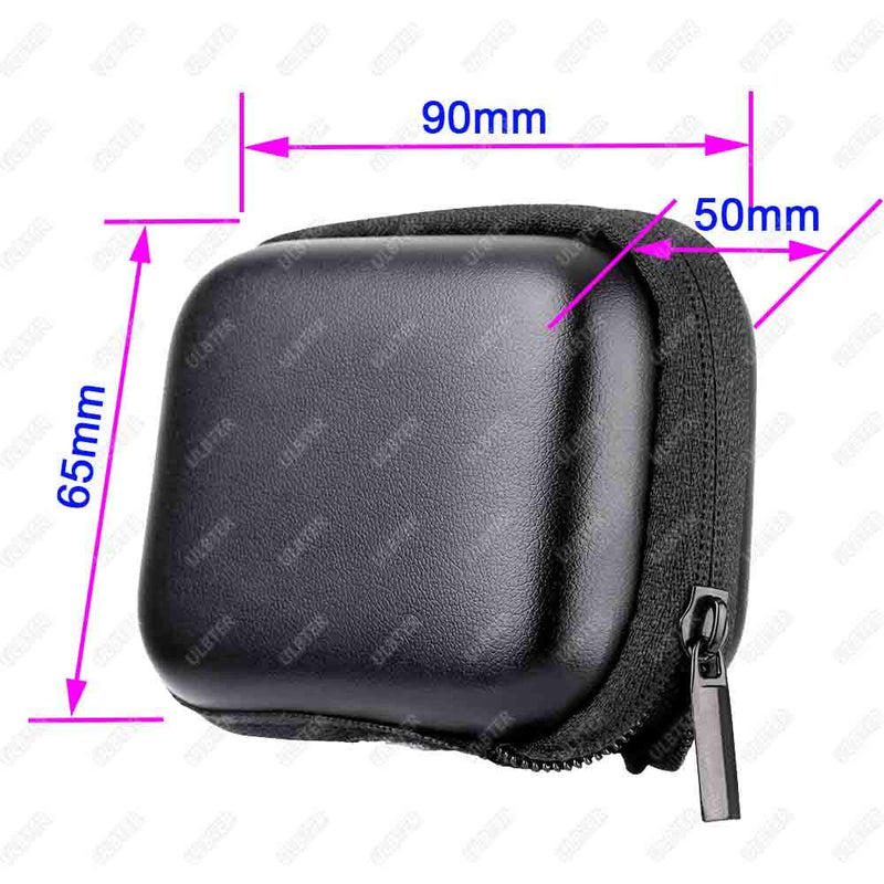 Mini Storage Bag Case for GoPro Hero10 Hero9 Hero8 Black + GoPro Hero 10 9 8 Rubber Lens Cap Cover , ULBTER Carrying Portable Boxes Accessory for Go pro Hero9 Hero8 [2+1 Pack] Black Bag+Cover