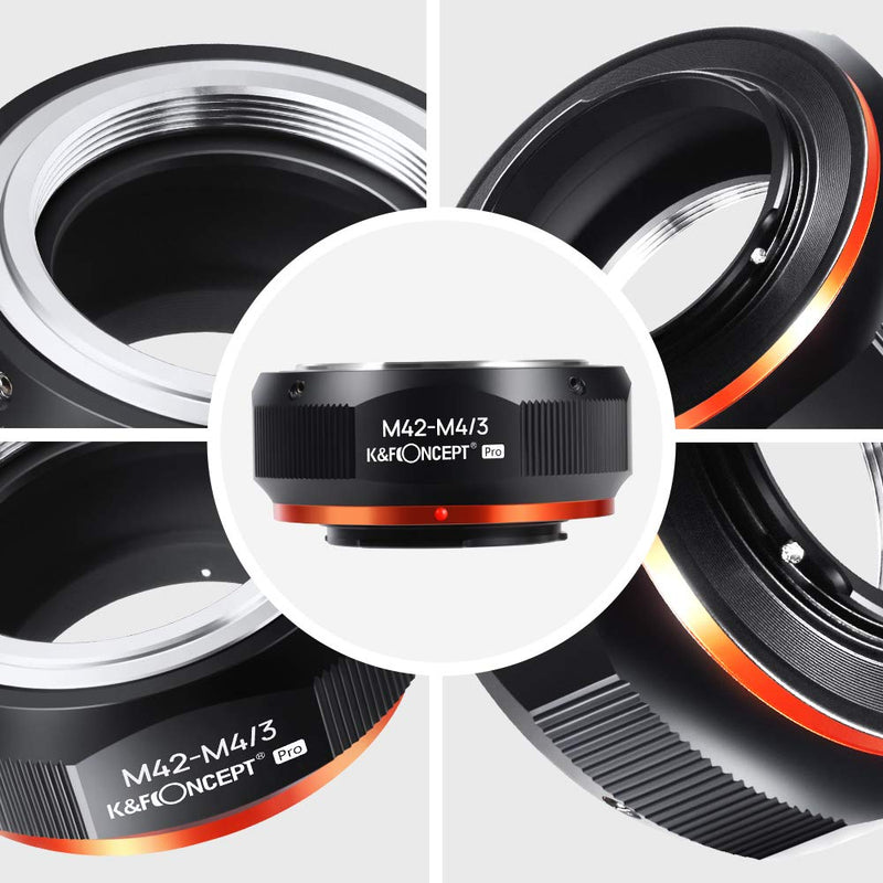 K&F Concept M42 to MFT Lens Mount Adapter for M42 Screw Mount Lens to M4/3 M43 Micro Four Thirds Mount Camera with Matting Varnish for Olympus Pen E-P1 P2 P3 P5 E-PL1 Panasonic Lumix GH1 2 3 4 5 M42-M4/3