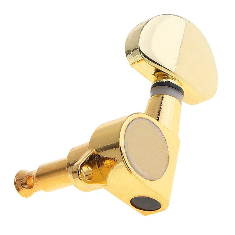 【The Best Deal】OriGlam 6pcs Gold Guitar Parts 3 Left 3 Right Tuners, 3L3R Chrome Tuning Key Peg, Guitar String Tuning Pegs Machine Head Tuners for Electric or Acoustic Guitar