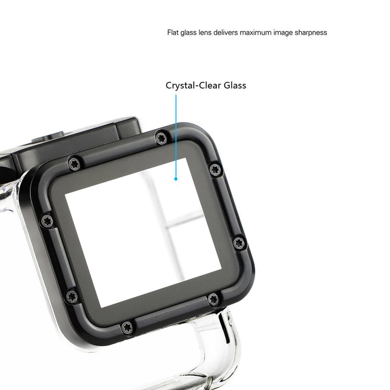 Side Open Skeleton Housing Case for GoPro Hero 5/6 Black Action Camera - Protective Lens Removal NOT Needed - Transparent Clear