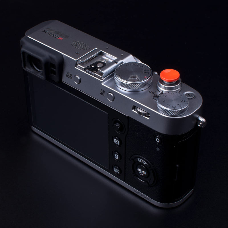 VKO Soft Metal Shutter Release Button Compatible with Fujifilm X-T30 X-T3 X100F X-T20 X-PRO2 XPRO-3 X30 X100T X100S X-E2 X-T10 X-T4 RX10 II III IV Camera Black Red Orange 11mm Concave Surface(3 Pack)