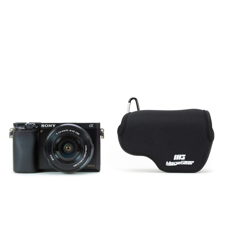 MegaGear ''Ultra Light'' Neoprene Camera Case Bag for Sony NEX-6, Sony NEX-7, Sony NEX-F3 with 16-50mm Lens (Black) Black
