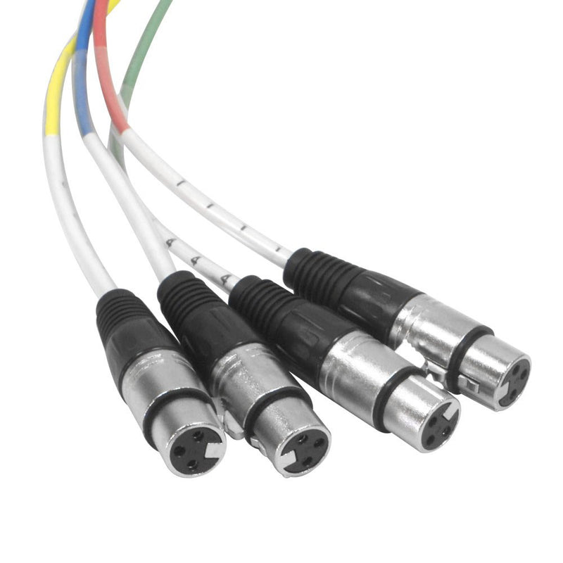[AUSTRALIA] - Seismic Audio - SAXT-4x10F - 4 Channel 1/4" TRS to XLR Female Snake Cable - 10 Feet Long - Serviceable Ends - Pro Audio Effects Snake for Live Live, Recording, Studios, and Gigs - Patch, Amp, Mixer, 
