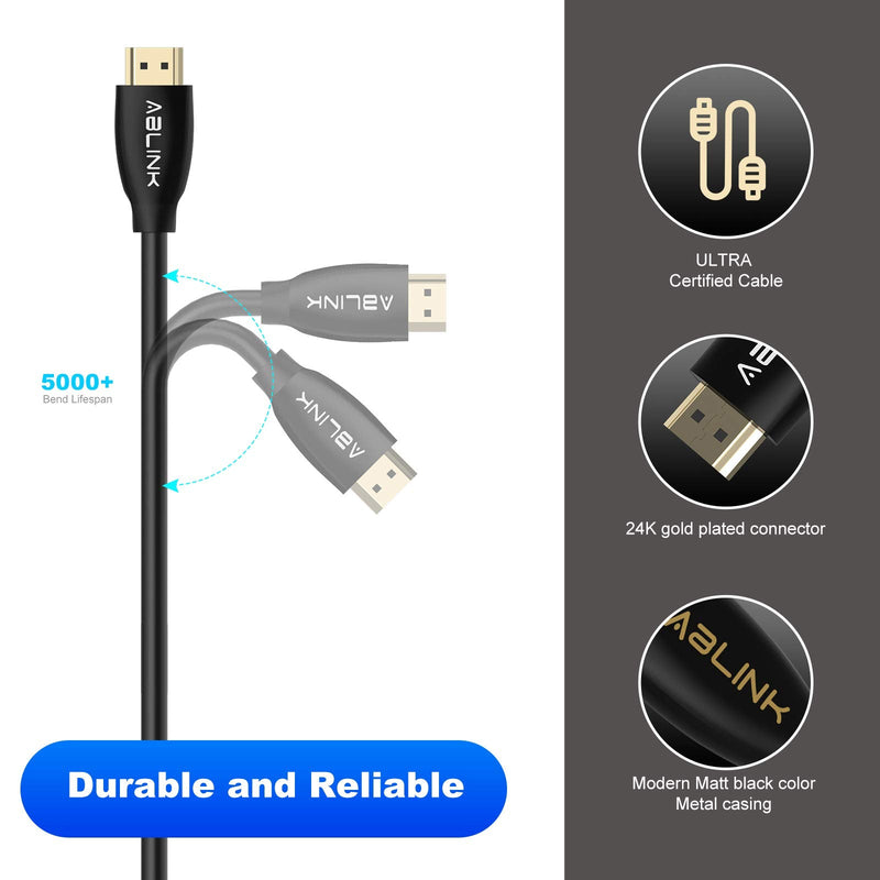 8K HDMI Cable 6ft, Certified Ultra High Speed HDMI Cable 2.1 48Gbps 8K 60Hz 4K 120Hz Support eARC HDR Compatible with Apple TV Roku QLED Sony LG Nintendo PS5 Xbox One Copper HDMI 2.1 cable 6ft 8K