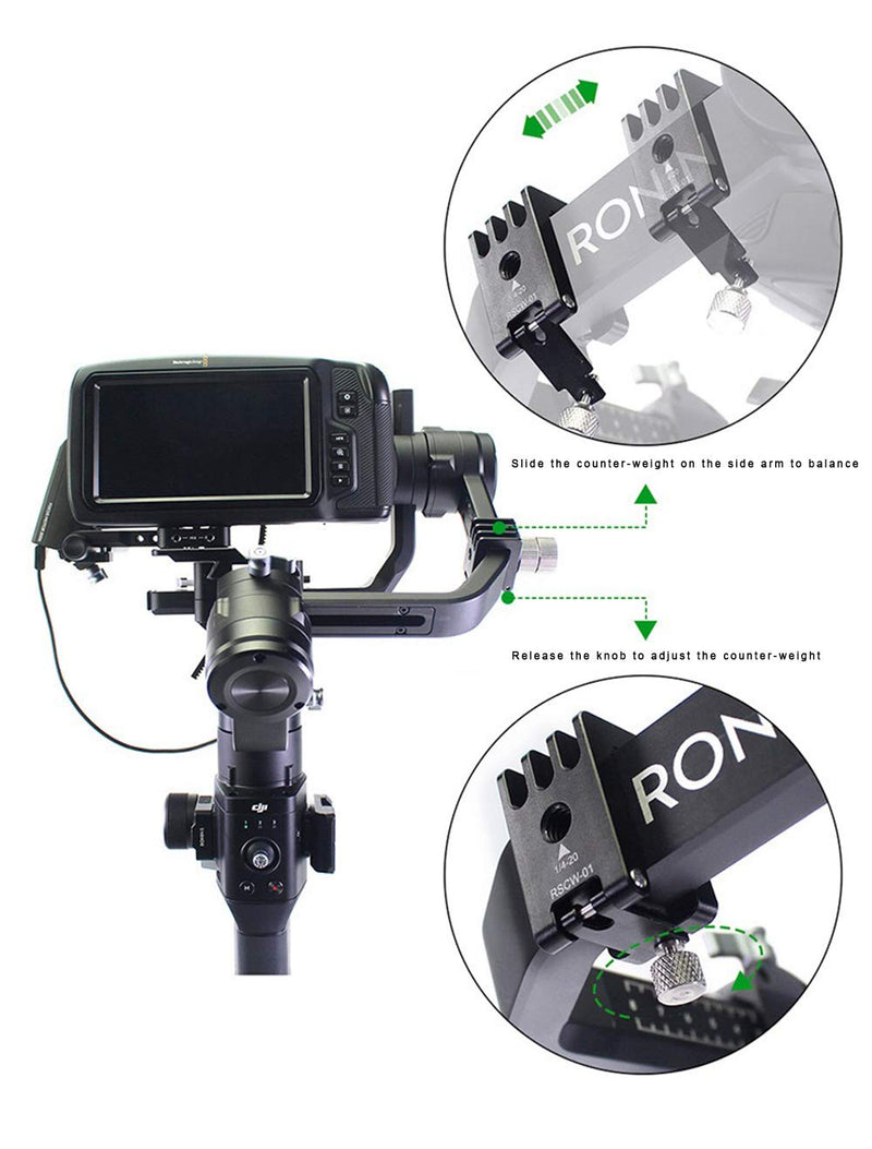 Lanparte Counterweight with 1/4 Thread Compatible with DJI Ronin-S Gimbal