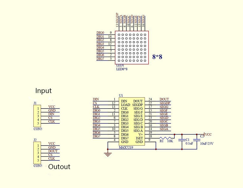 HiLetgo 2pcs MAX7219 88 Dot Matrix Module DIY Kit MAX7219 8x8 Common Cathode LED Dot Matrix DIY MCU Control Display Module 5V for Arduino