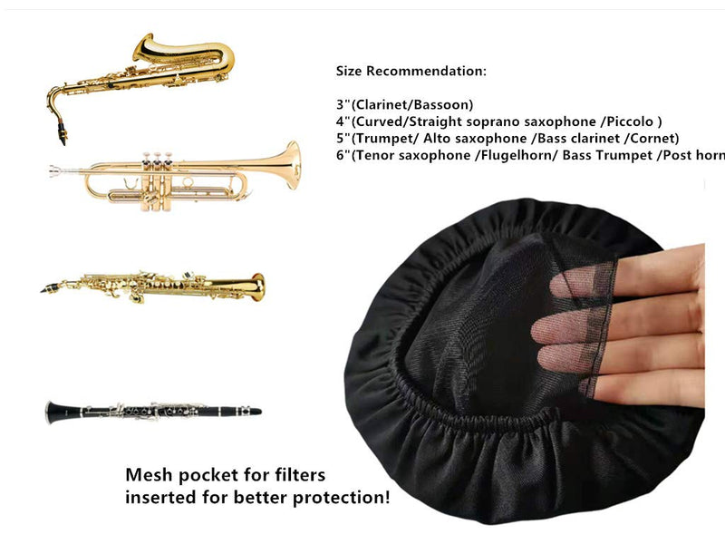 KYT Music Trumpet Alto saxophone Bell Cover 5'',Washable and Reusable, Double-Layer Bell Cover for Trumpet Alto saxophone Bass Clarinet Cornet